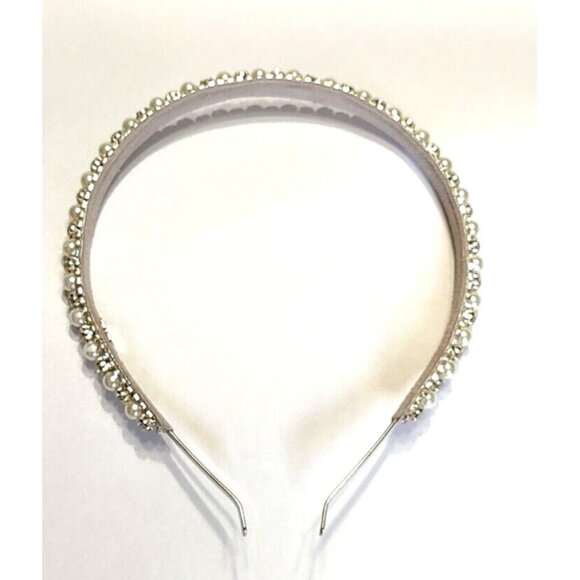 Anthropologie Deepa Gurnani Headband Pearls Crystals Silver Bridal Stace… - Picture 12 of 12